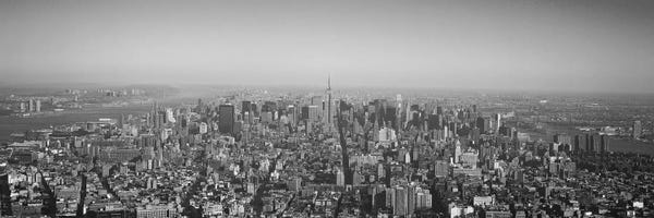 New York Panoramic Skyline Cityscape VII (Black & White)