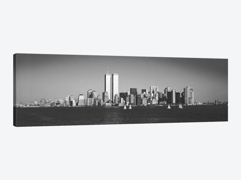 New York Panoramic Skyline Cityscape (Black & White) by Unknown Artist 1-piece Canvas Art Print