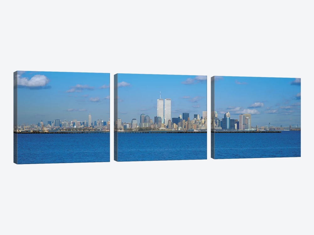 New York Panoramic Skyline Cityscape by Unknown Artist 3-piece Canvas Artwork