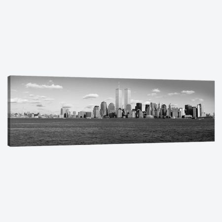 New York Panoramic Skyline Cityscape (Black & White) Canvas Print #6115} by Unknown Artist Canvas Artwork