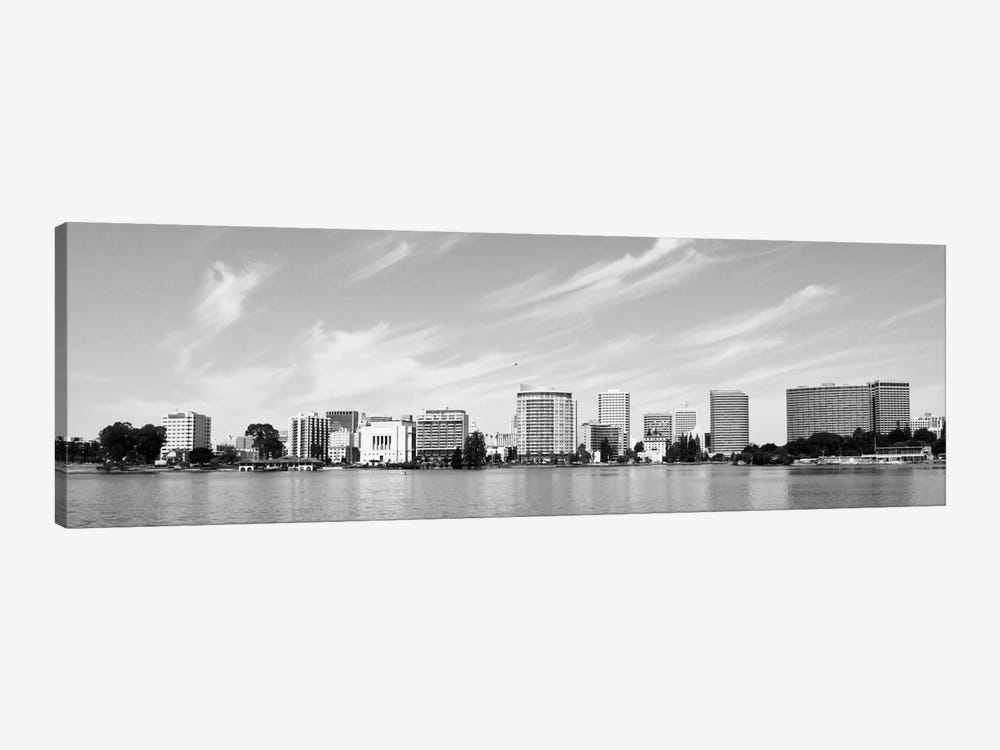 Oakland Panoramic Skyline Cityscape (Black & White) 1-piece Art Print