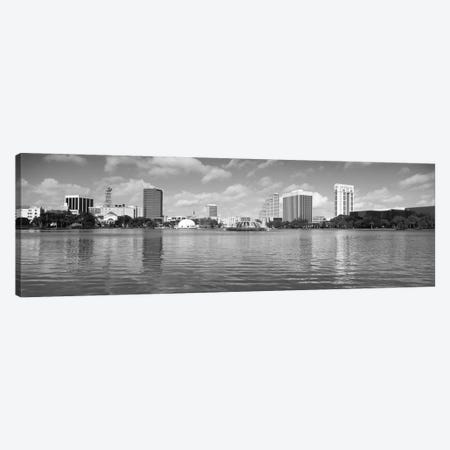 Orlando Panoramic Skyline Cityscape (Black & White) Canvas Print #6121} by Unknown Artist Canvas Art