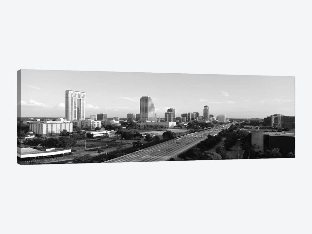 Orlando Panoramic Skyline Cityscape (Black & White) by Unknown Artist 1-piece Art Print