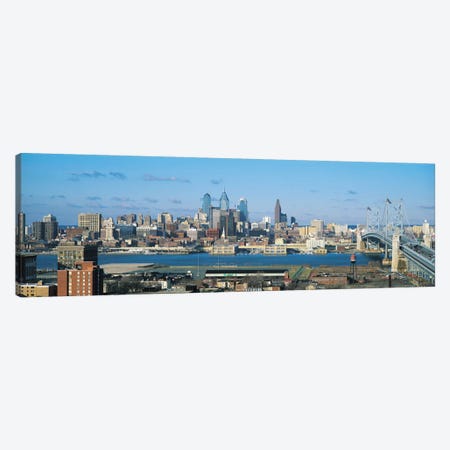 Philadelphia Panoramic Skyline Cityscape Canvas Print #6123} by Unknown Artist Canvas Artwork