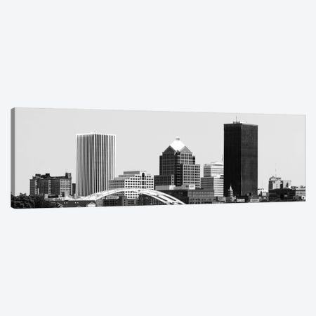 Rochester Panoramic Skyline Cityscape (Black & White) Canvas Print #6127} by Unknown Artist Art Print