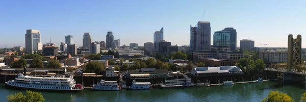 California: Sacramento Panoramic Skyline Cityscape by Unknown Artist