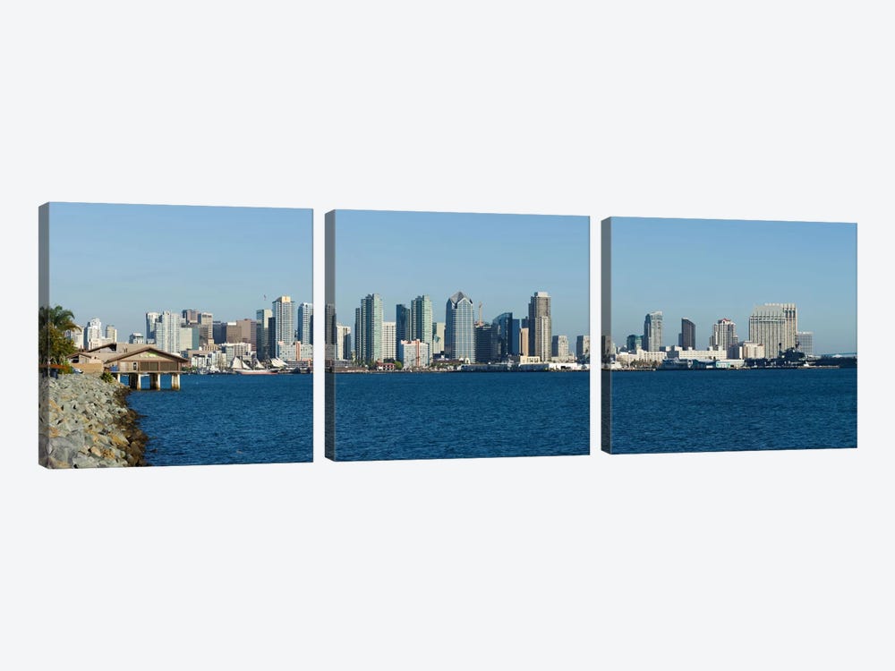 San Diego Panoramic Skyline Cityscape by Unknown Artist 3-piece Canvas Art