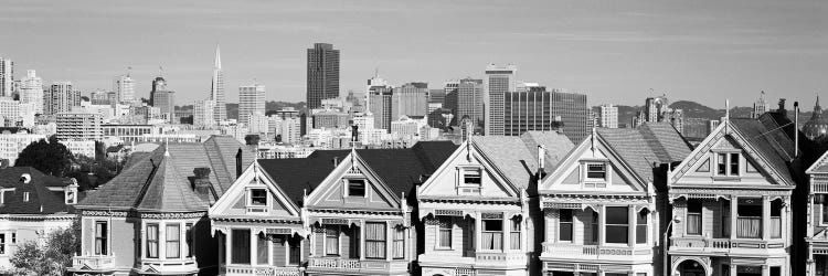 San Francisco Panoramic Skyline Cityscape (Black & White)