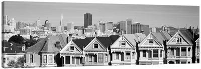 San Francisco Panoramic Skyline Cityscape (Black & White) Canvas Art Print - Black & White Cityscapes