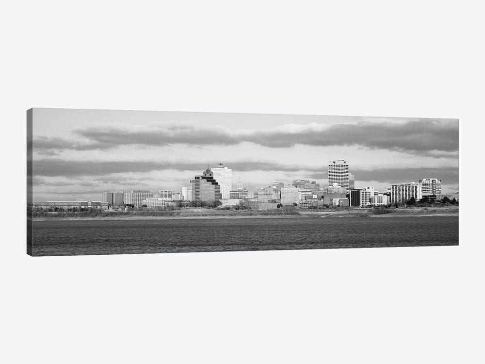 Memphis Panoramic Skyline Cityscape (Black & White) by Unknown Artist 1-piece Canvas Wall Art