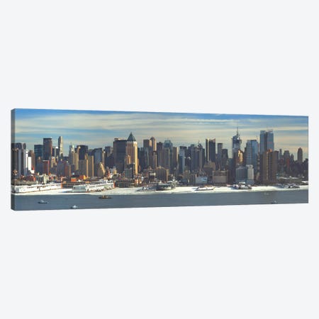 New York Panoramic Skyline Cityscape (Winter) Canvas Print #6142} by Unknown Artist Canvas Wall Art