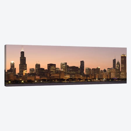 Chicago Panoramic Skyline Cityscape (Dusk) Canvas Print #6145} by Unknown Artist Art Print