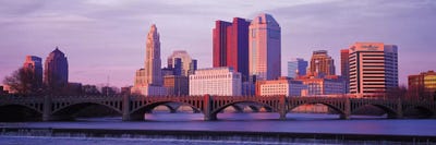 Columbus Panoramic Skyline Cityscape (Dusk) by Unknown Artist canvas print