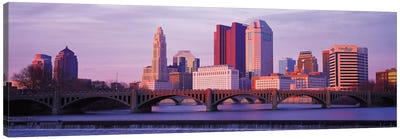 Columbus Panoramic Skyline Cityscape (Dusk) Canvas Art Print - Ohio Art