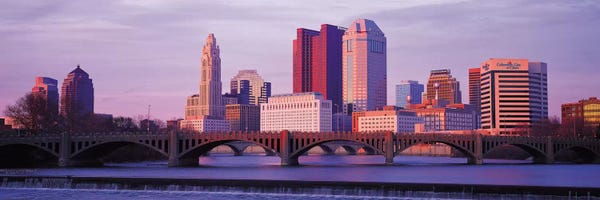 Columbus: Columbus Panoramic Skyline Cityscape (Dusk) by Unknown Artist