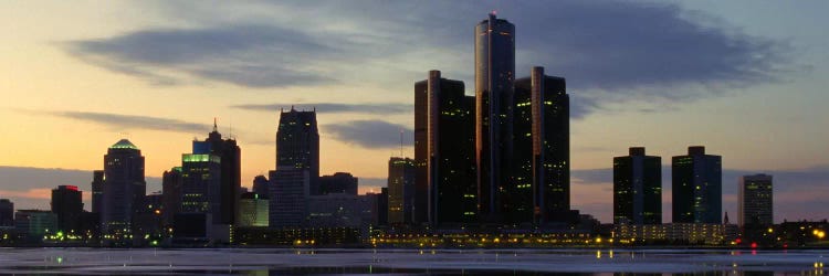 Detroit Panoramic Skyline Cityscape (Dusk)