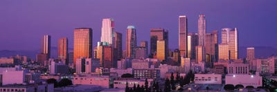 Los Angeles Panoramic Skyline Cityscape (Dusk) by Unknown Artist canvas print