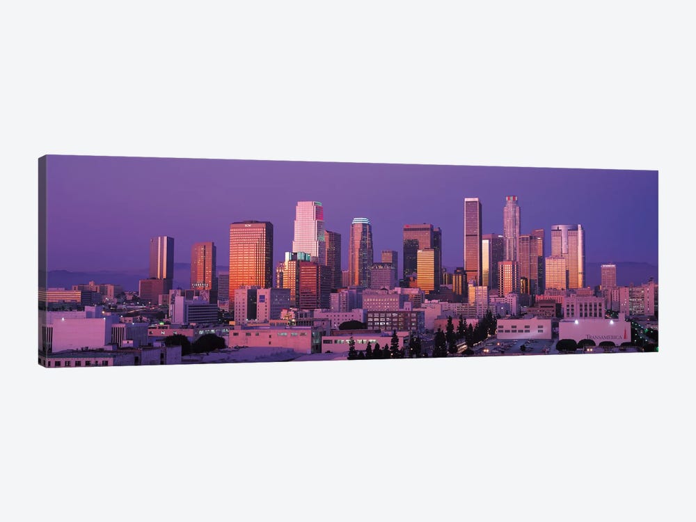 Los Angeles Panoramic Skyline Cityscape (Dusk) by Unknown Artist 1-piece Canvas Print