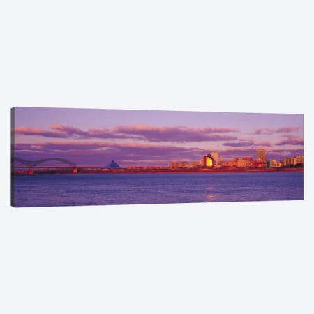 Memphis Panoramic Skyline Cityscape (Dusk) Canvas Print #6156} by Unknown Artist Canvas Artwork