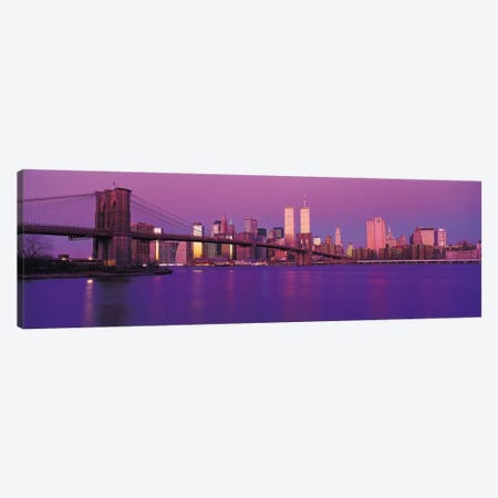 New York Panoramic Skyline Cityscape (Dusk) Canvas Print #6161} by Unknown Artist Canvas Art