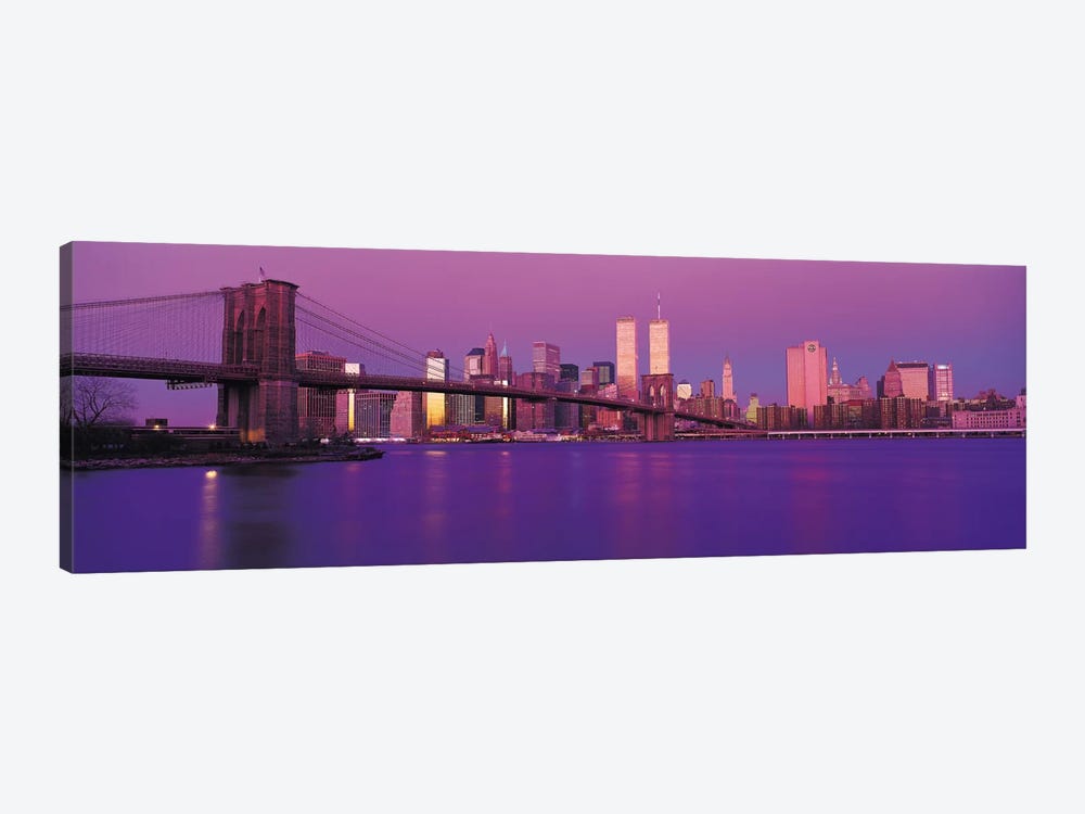 New York Panoramic Skyline Cityscape (Dusk) by Unknown Artist 1-piece Canvas Artwork