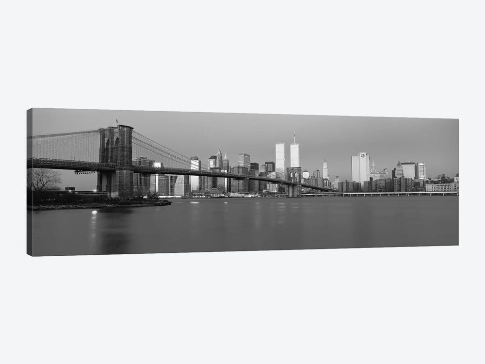 New York Panoramic Skyline Cityscape (Black & White - Dusk) by Unknown Artist 1-piece Art Print