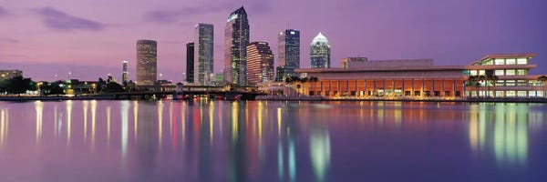 Large Photography - Canvas Prints: Tampa Panoramic Skyline Cityscape (Dusk) by Unknown Artist