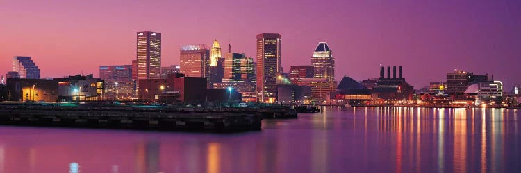 Baltimore Panoramic Skyline Cityscape (Evening) by Unknown Artist wall art