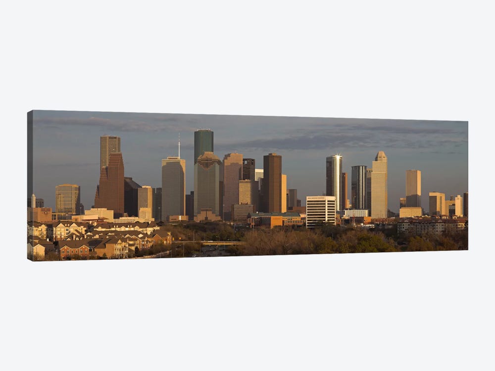 Houston Panoramic Skyline Cityscape (Evening) by Unknown Artist 1-piece Canvas Artwork