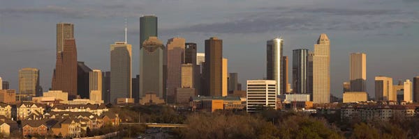 Houston: Houston Panoramic Skyline Cityscape (Evening) by Unknown Artist