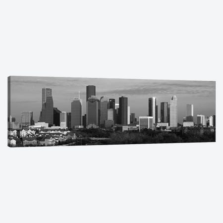 Houston Skyline Cityscape (Black & White - Evening) Canvas Print #6175} by Unknown Artist Canvas Art