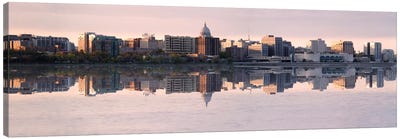 Madison Panoramic Skyline Cityscape (Evening) Canvas Art Print - Panoramic Cityscapes