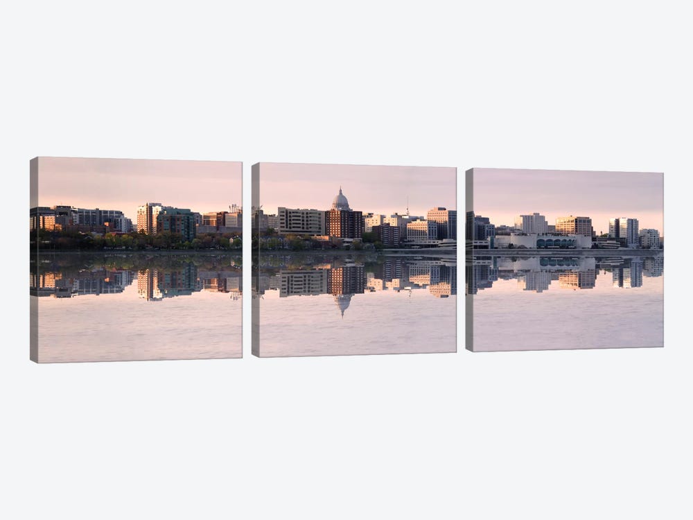 Madison Panoramic Skyline Cityscape (Evening) by Unknown Artist 3-piece Canvas Artwork