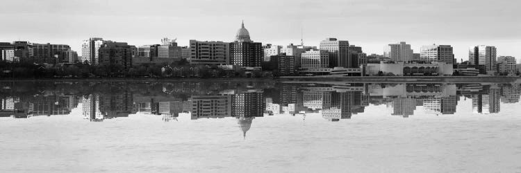 Madison Panoramic Skyline Cityscape (Black& White - Evening)