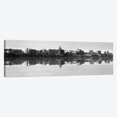 Madison Panoramic Skyline Cityscape (Black& White - Evening) Canvas Print #6177} by Unknown Artist Canvas Art