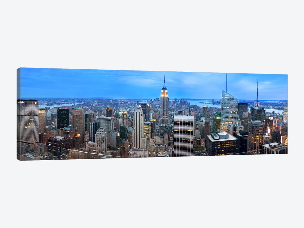 New York Panoramic Skyline Cityscape (Evening) by Unknown Artist 1-piece Art Print