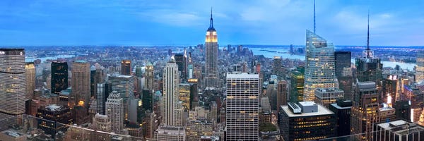 New York Panoramic Skyline Cityscape Evening Ver. IV
