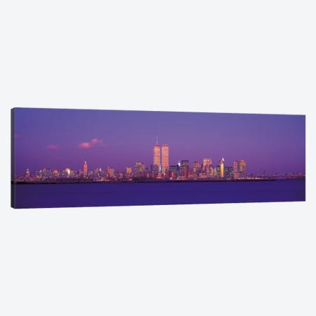 New York Panoramic Skyline Cityscape (Evening) Canvas Print #6183} by Unknown Artist Canvas Wall Art