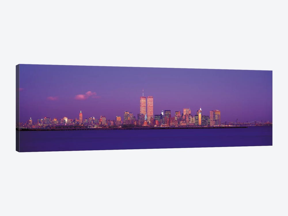 New York Panoramic Skyline Cityscape (Evening) by Unknown Artist 1-piece Canvas Wall Art