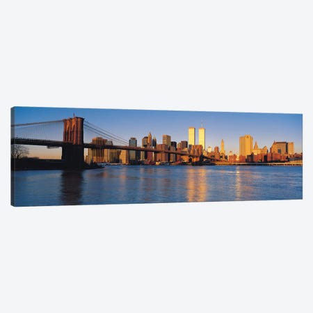 New York Panoramic Skyline Cityscape (Evening) Canvas Print #6184} by Unknown Artist Canvas Art Print