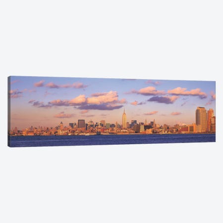 New York Panoramic Skyline Cityscape (Evening) Canvas Print #6186} by Unknown Artist Canvas Print