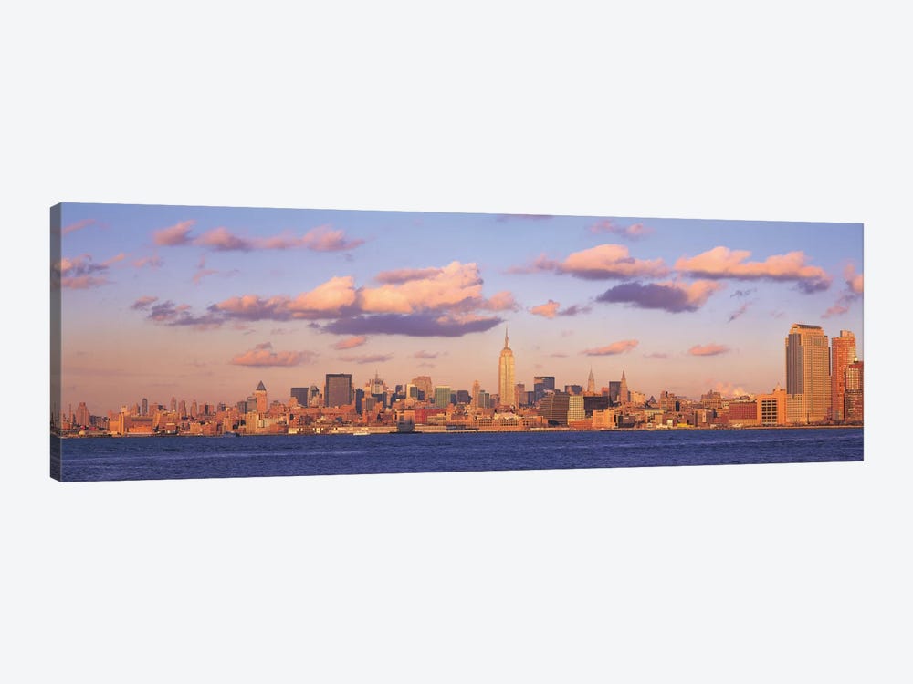 New York Panoramic Skyline Cityscape (Evening) by Unknown Artist 1-piece Canvas Art Print