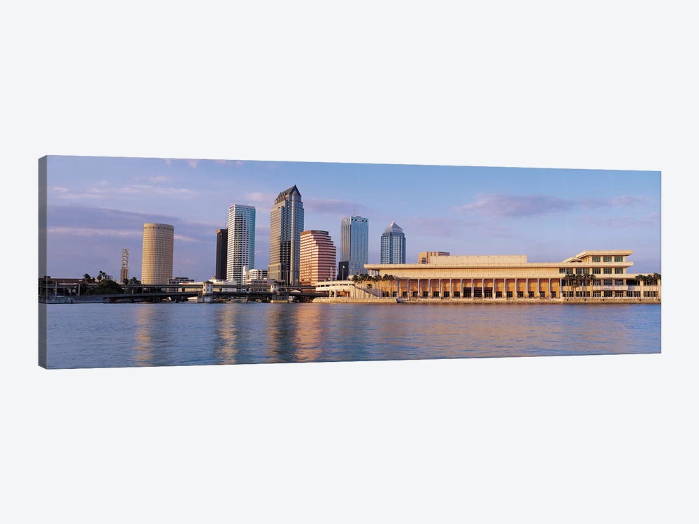 Tampa Panoramic Skyline Cityscape (Evening) by Unknown Artist 1-piece Canvas Art