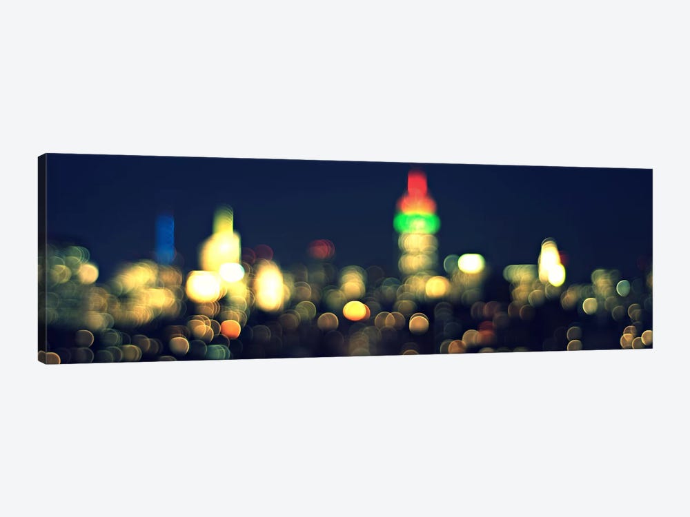 New York Panoramic Skyline Cityscape (Night) by Unknown Artist 1-piece Canvas Print