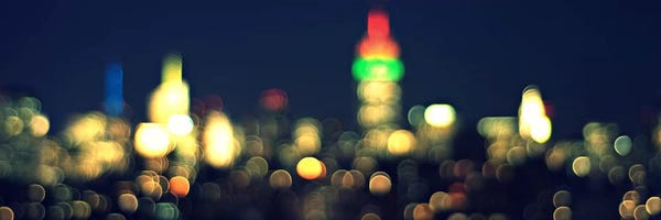 New York City Skylines: New York Panoramic Skyline Cityscape I (Night) by Unknown Artist