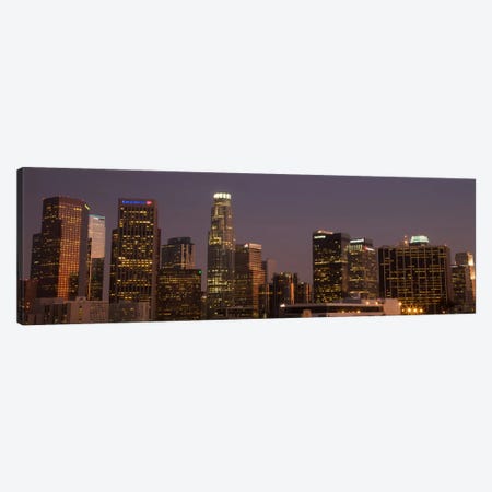 Los Angeles Panoramic Skyline Cityscape (Night) Canvas Print #6198} by Unknown Artist Canvas Art Print