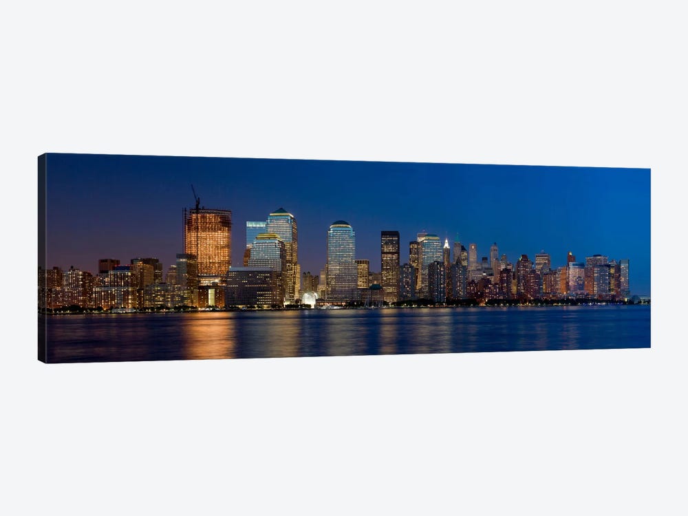 New York Panoramic Skyline Cityscape (Night) by Unknown Artist 1-piece Canvas Art