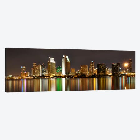 San Diego Panoramic Skyline Cityscape (Night) Canvas Print #6203} by Unknown Artist Canvas Print