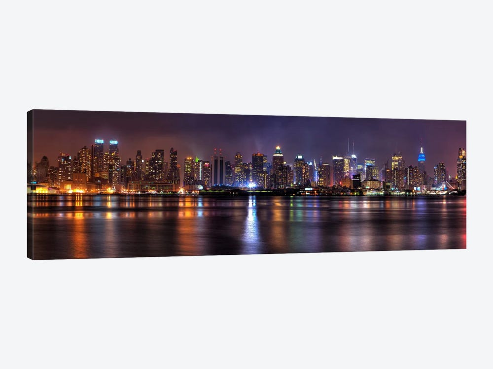 New York Panoramic Skyline Cityscape (Night) by Unknown Artist 1-piece Canvas Artwork