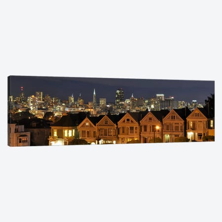 San Francisco Panoramic Skyline Cityscape (Night) Canvas Print #6210} by Unknown Artist Canvas Wall Art